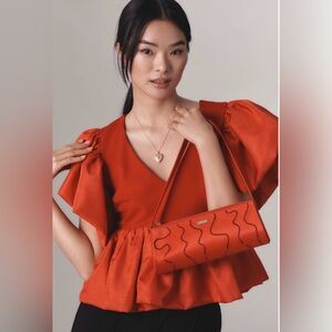 Anthropologie Somewhere in Brooklyn short sleeve v-neck blouse
B2